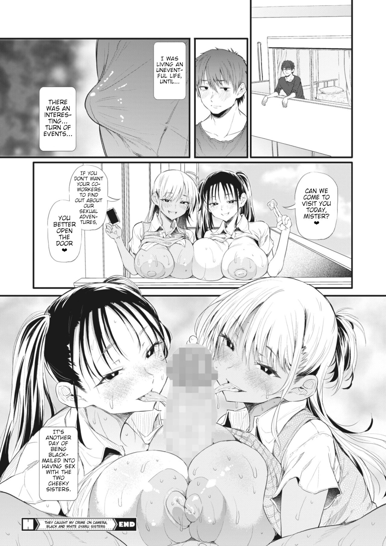 Hentai Manga Comic-They Caught My Crime On Camera Black And White Gyaru Sisters-Read-28